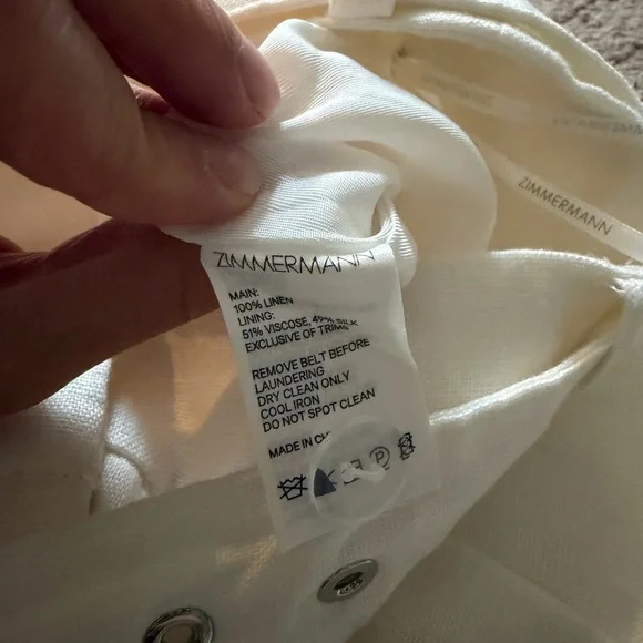 Zimmermann Cream Wide-Leg Pants - Picture 6 of 8